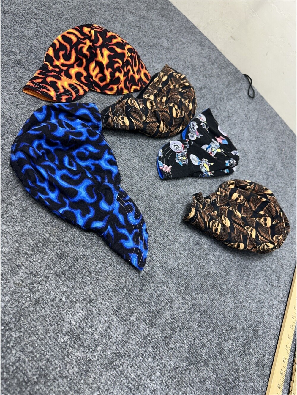 Lot Of 5 Unbranded Welders Caps Reversible